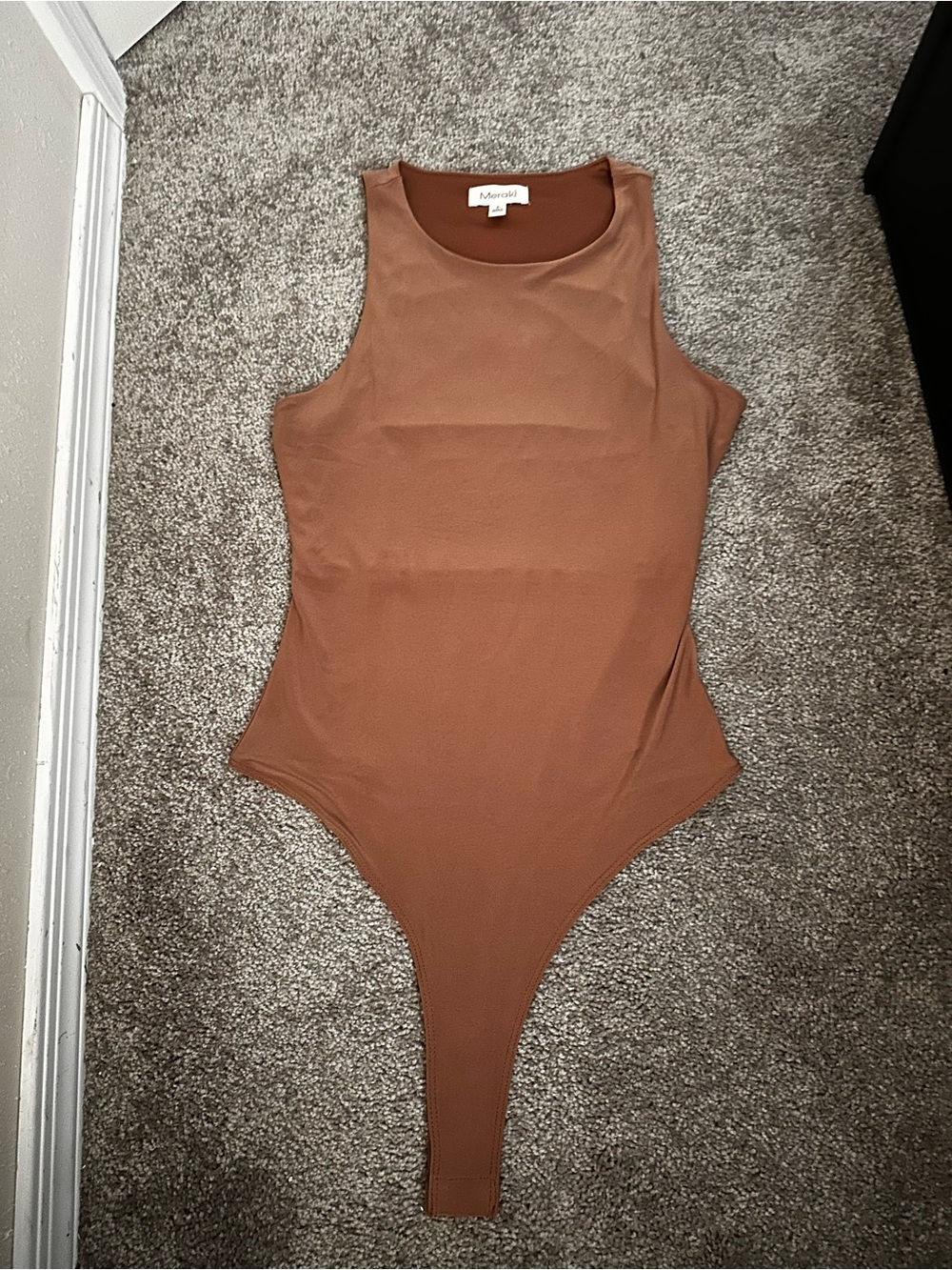 Meraki Brown Bodysuit Size Small 0544